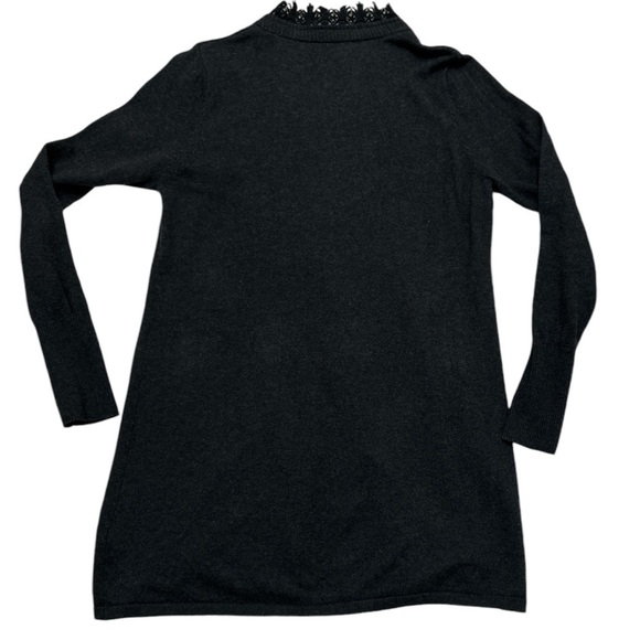 Soft Surroundings Cotton/Cashmere Blend Open Long Line Lace Placket Cardigan - Picture 4 of 14